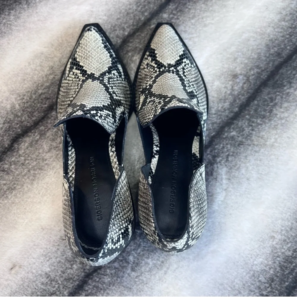 Sigerson Morrison Tabitha Snakeskin Print Cutout Bootie Boots